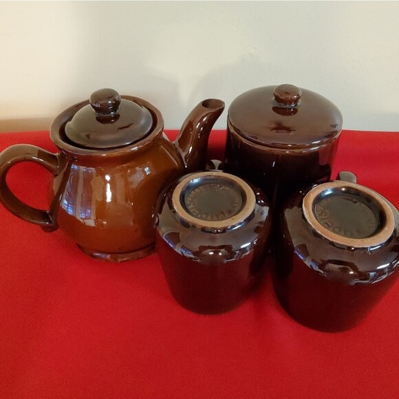 Rubel & Company Chocolate Brown Glazed Teapot Perfect Tea for Two - Picture 3 of 12